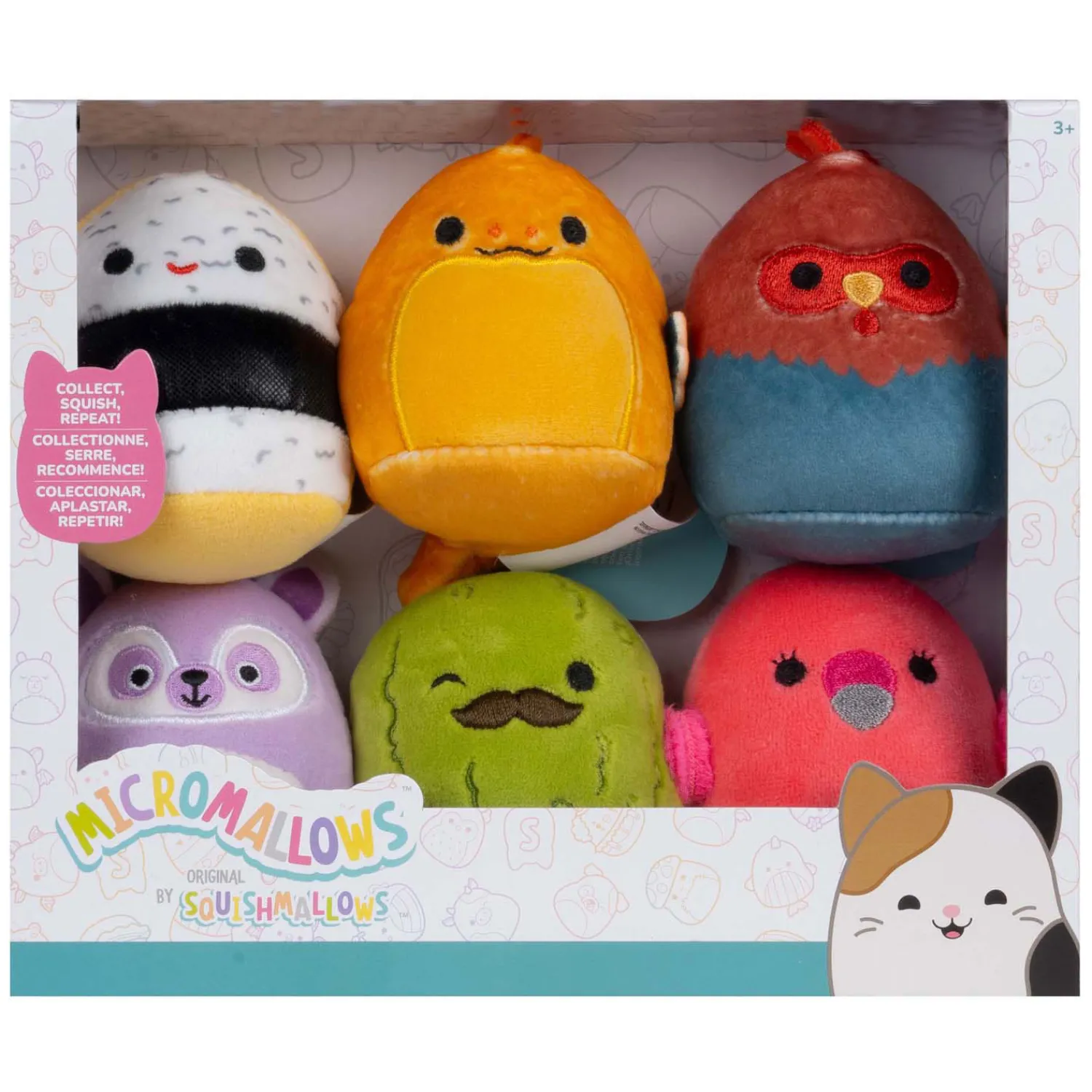 Squishmallows Knuffel Pluche Micromallows - Charles, Onel, Mo, Cookie, Reed, Layla, 6-Pack Best