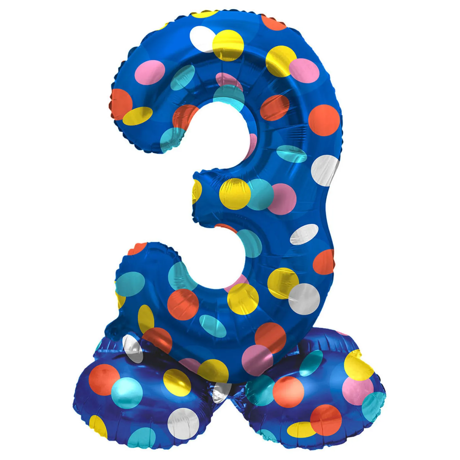 Folat BV Staande Folieballon Colorful Dots Cijfer 3 - 72cm Outlet