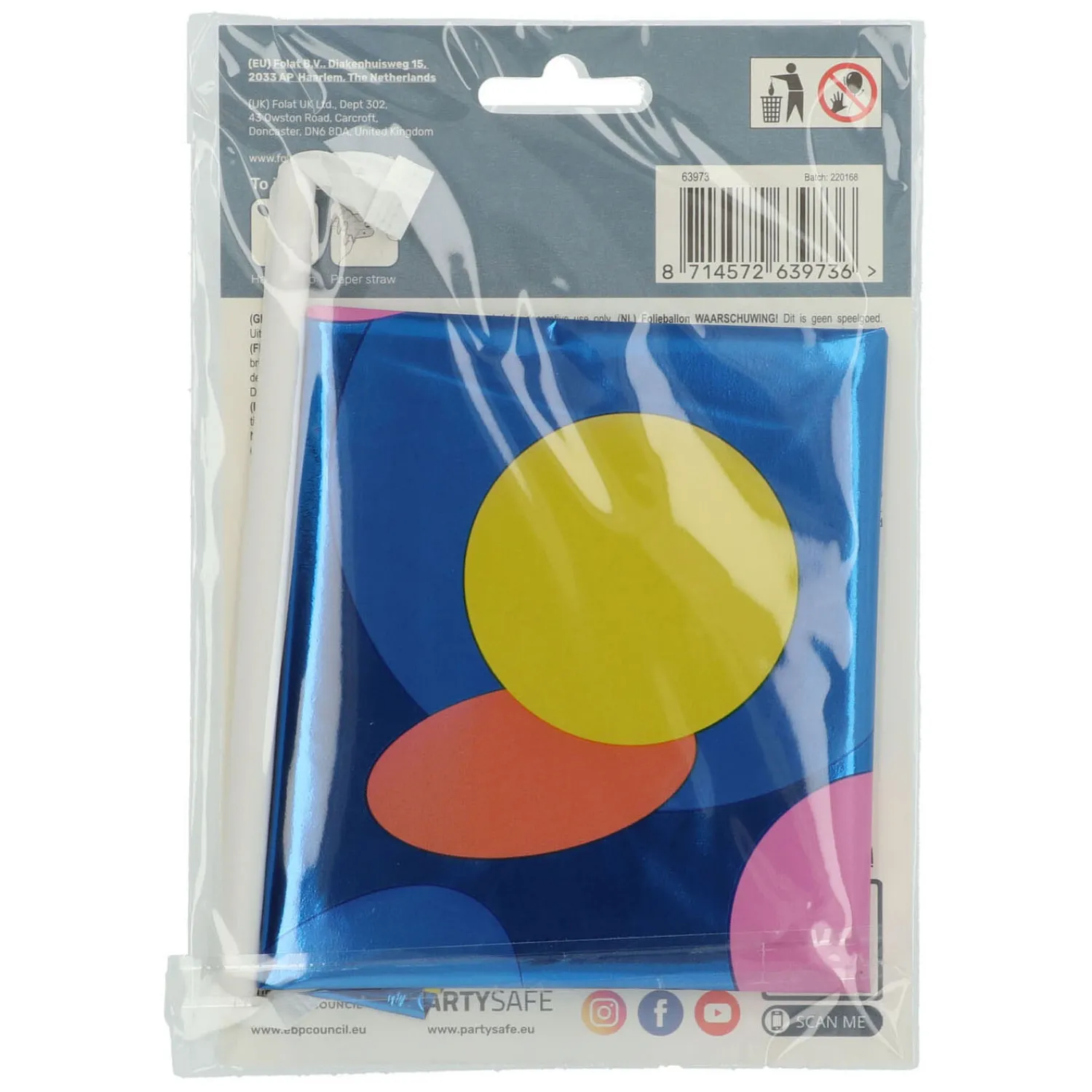 Folat BV Staande Folieballon Colorful Dots Cijfer 3 - 72cm Outlet