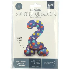 Staande Folieballon Colorful Dots Cijfer 2 - 72cm>Folat BV Sale