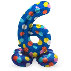 Folat BV Staande Folieballon Colorful Dots Cijfer 6 - 72cm Discount