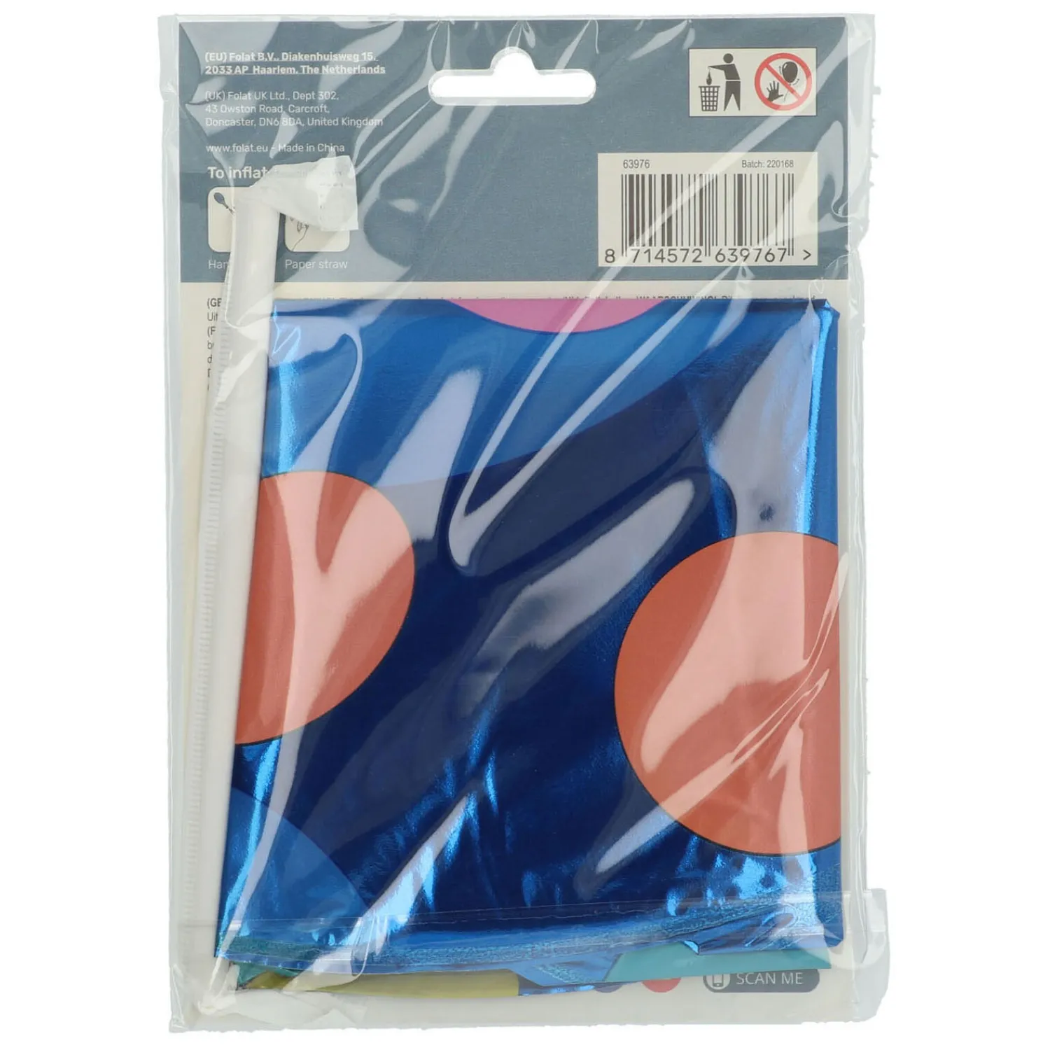 Folat BV Staande Folieballon Colorful Dots Cijfer 6 - 72cm Discount