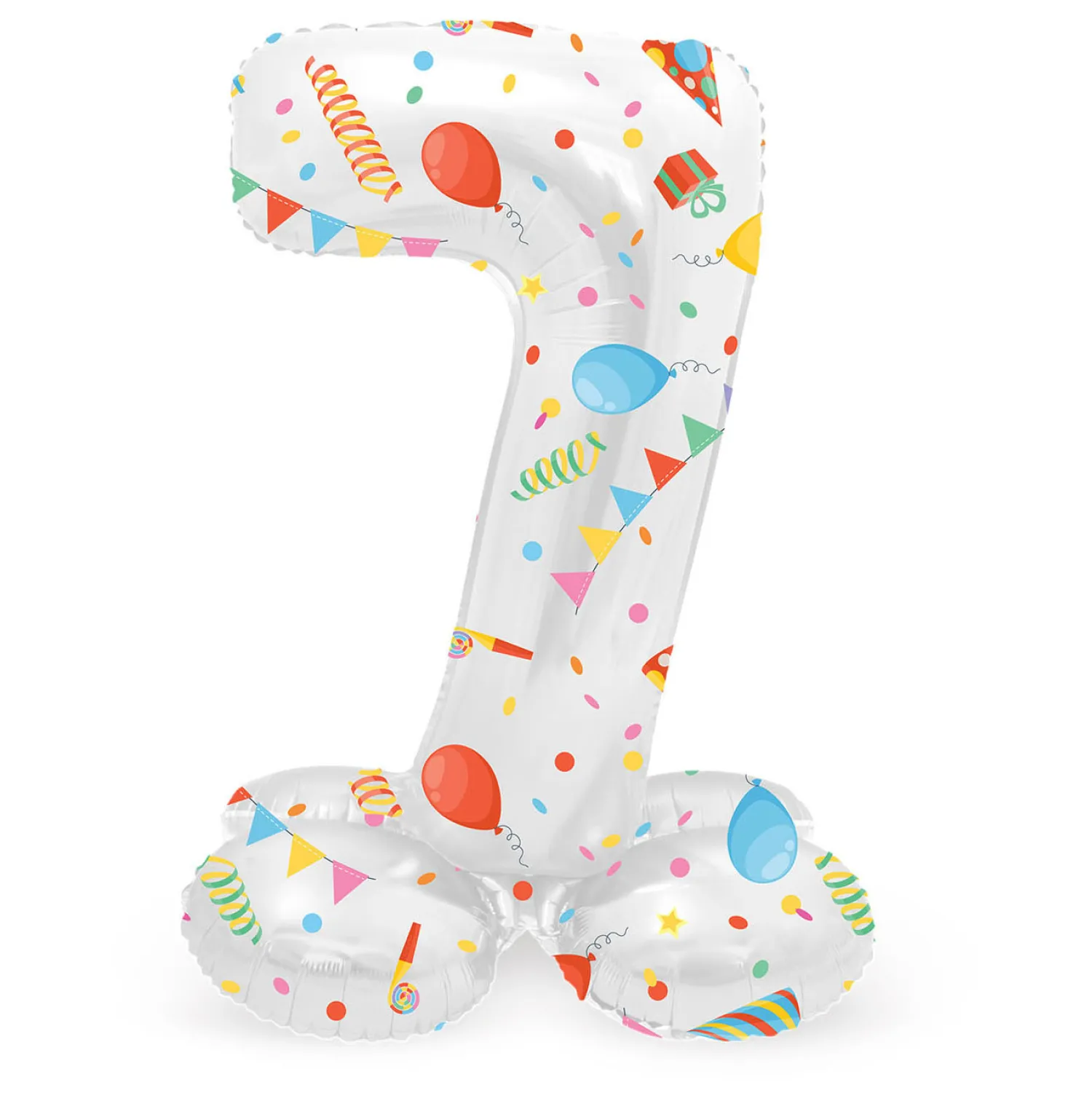 Staande Folieballon Joyful Party Cijfer 7 -72cm-Folat BV Discount