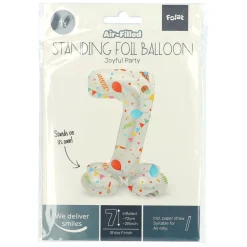 Staande Folieballon Joyful Party Cijfer 7 -72cm-Folat BV Discount