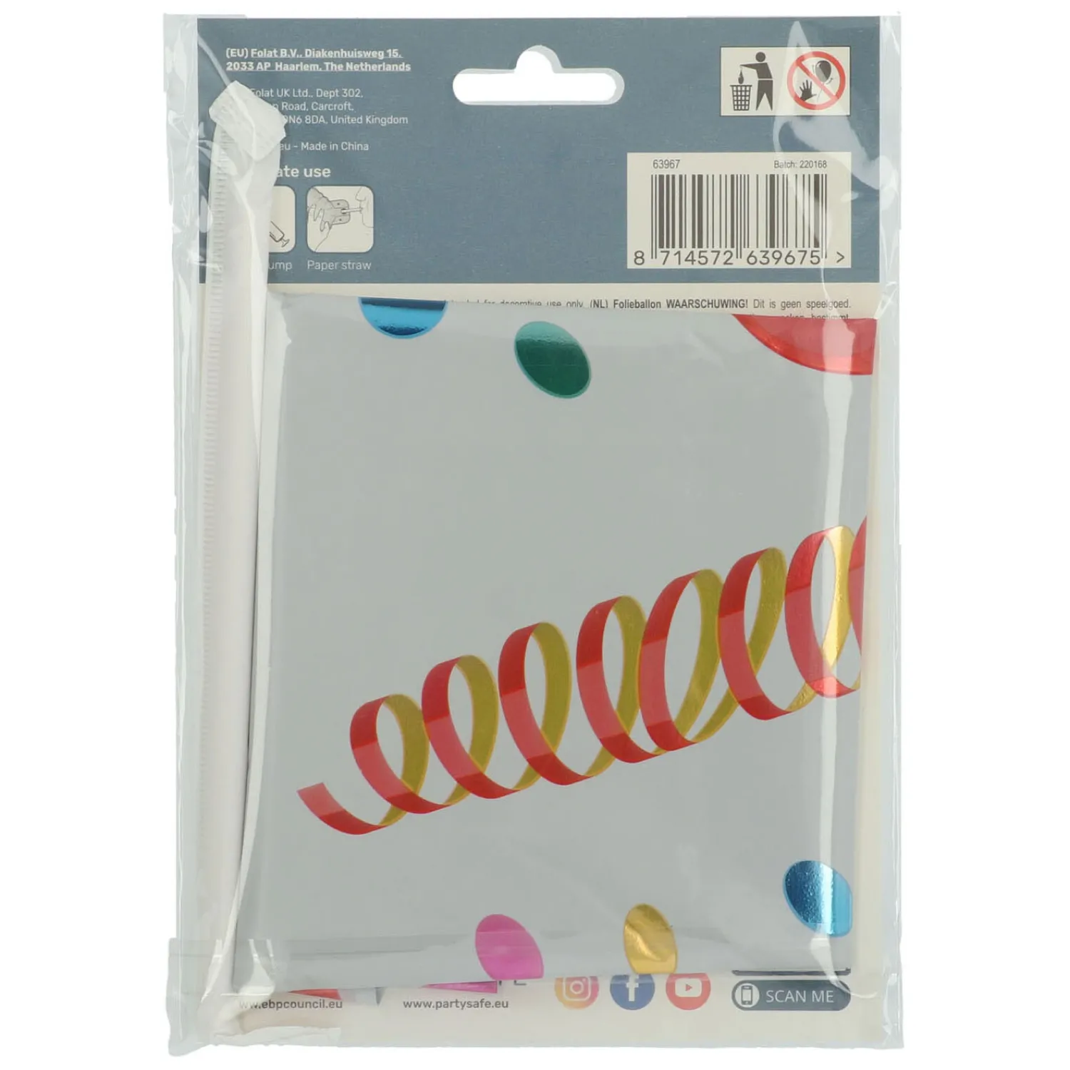 Staande Folieballon Joyful Party Cijfer 7 -72cm-Folat BV Discount