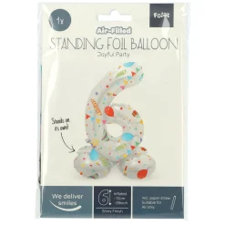 Folat BV Staande Folieballon Joyful Party Cijfer 6 -72cm Clearance
