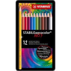 Aquacolor - Aquarel Kleurpotlood - Metalen Set 12 St.-Stabilo Outlet