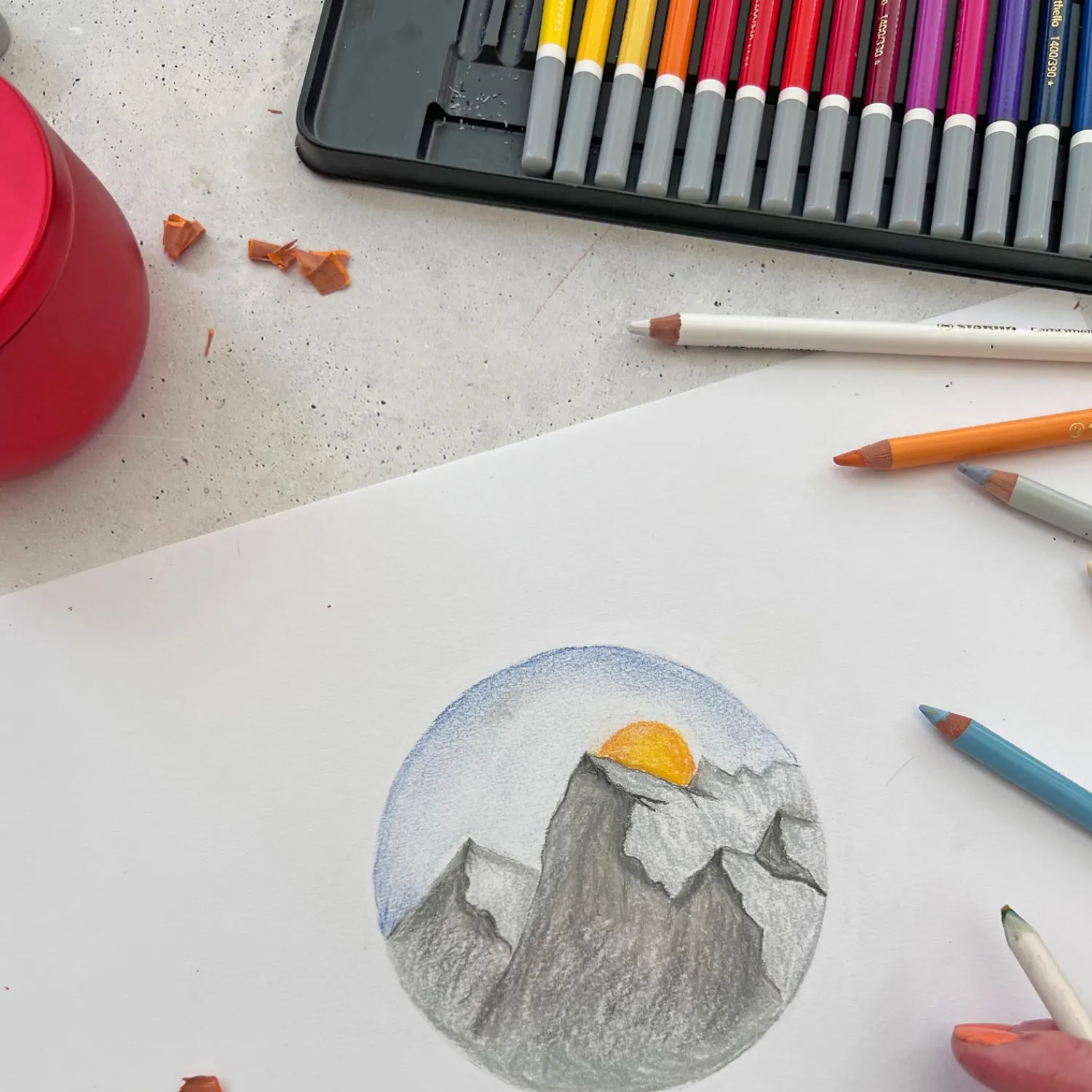 Stabilo CarbOthello - Kalkpastel Kleurpotlood - Metalen Set 12 St. Hot