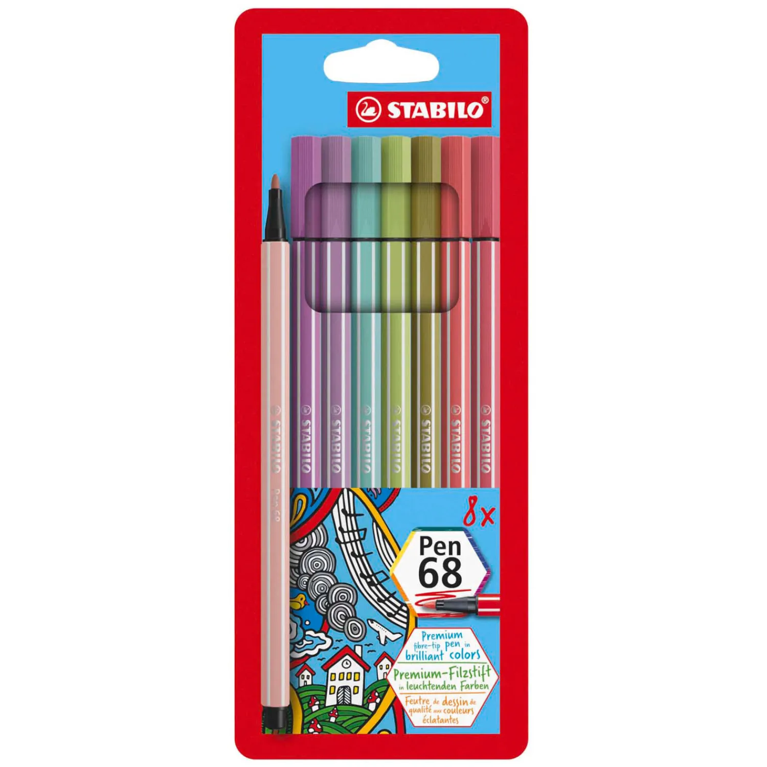 Pen 68 - Viltstift - Set Met 8 Stuks>Stabilo Sale
