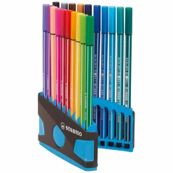 Pen 68 - Viltstift - ColorParade - Set 20 Stuks- Antraciet/Lichtblauw-Stabilo Outlet