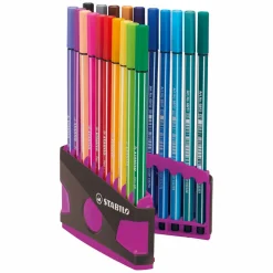 Stabilo Pen 68 - Viltstift - ColorParade - Set 20 Stuks- Antraciet/Roze New
