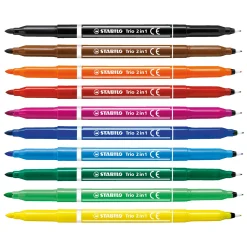 Stabilo Trio 2 in 1 - Viltstift En Fineliner In Een - Set 10 Stuks Discount
