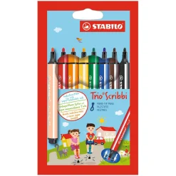 Trio Scribbi - Viltstift Met Meeverende Punt - Set 8 Stuks>Stabilo Best
