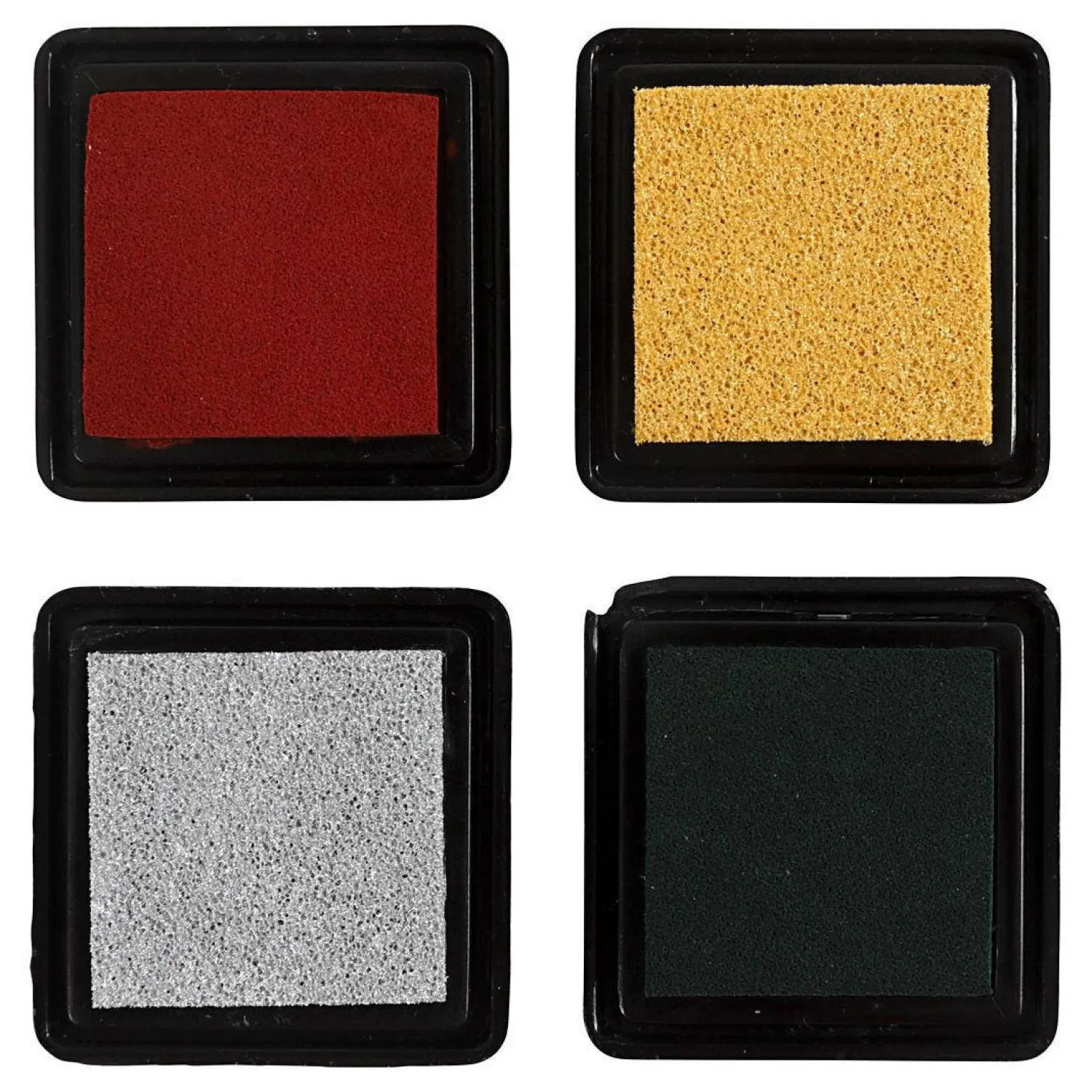 Stempelinkt Goud/Lime Groen/Kerstrood/Zilver, 4st.-Creativ Company Clearance