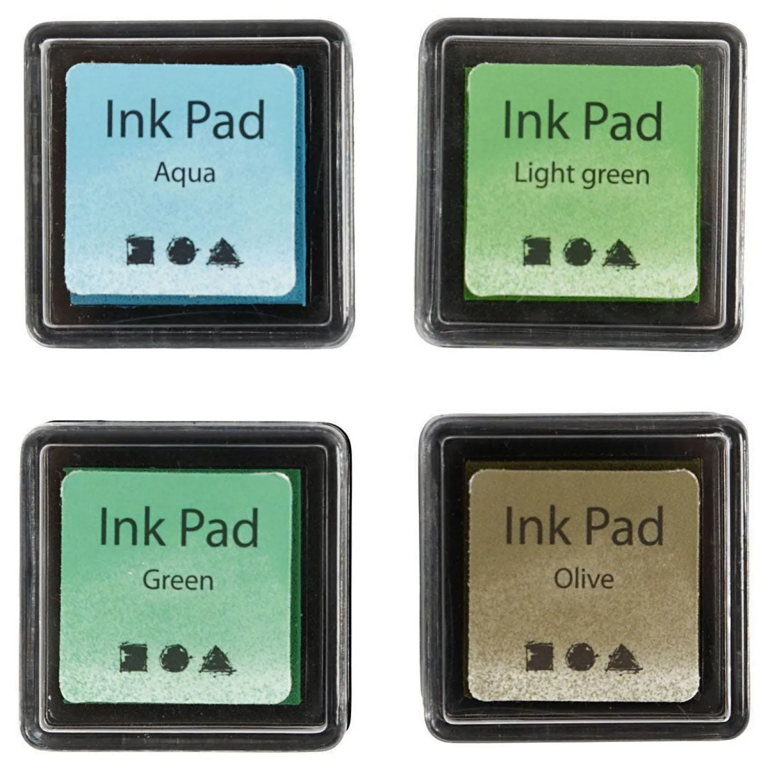 Stempelinkt Groen Tinten/Olijf/Aqua, 4st.-Creativ Company Best