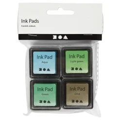 Stempelinkt Groen Tinten/Olijf/Aqua, 4st.-Creativ Company Best