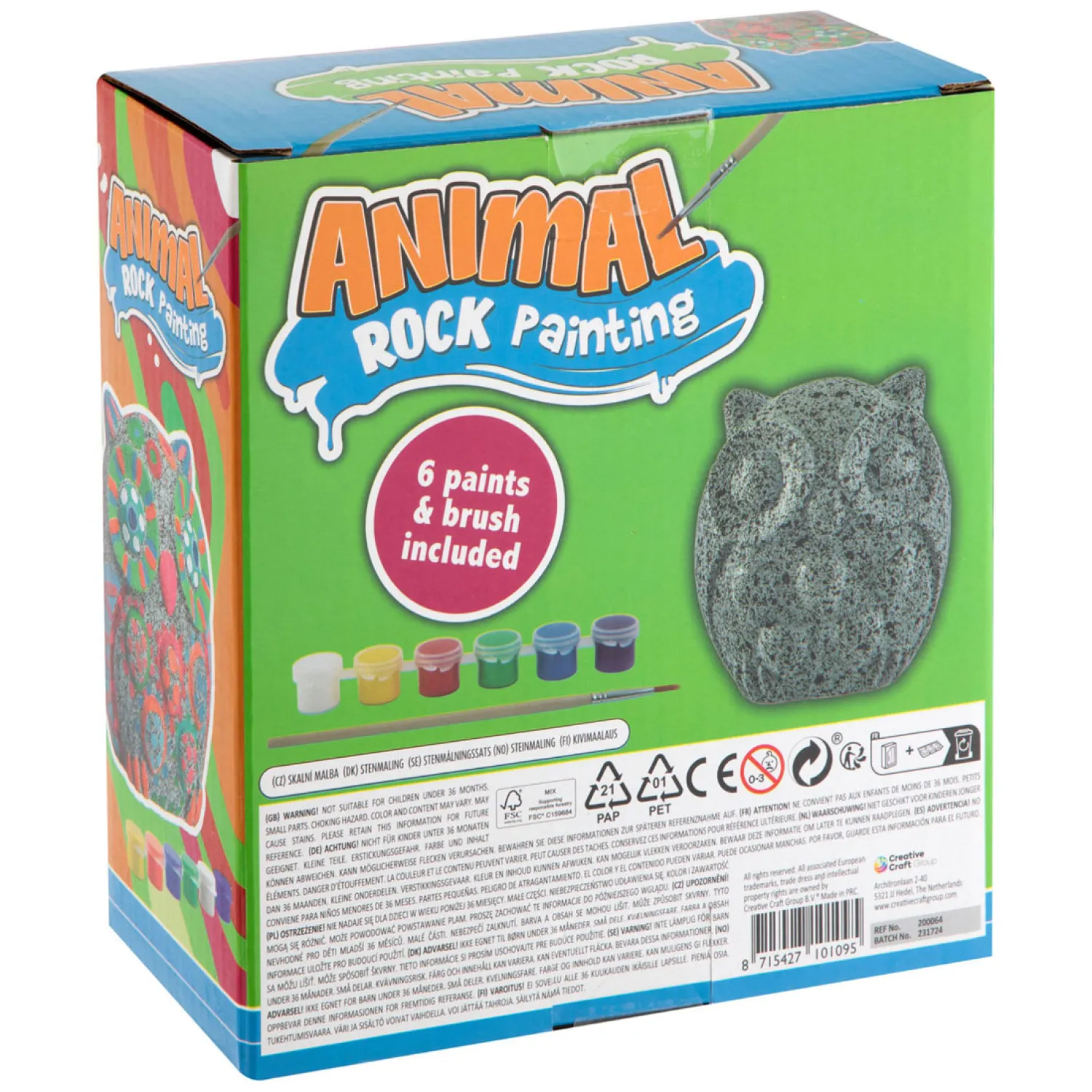 Stenen Schilderen Uil Verfset, 8dlg.>Creative Craft Group Clearance