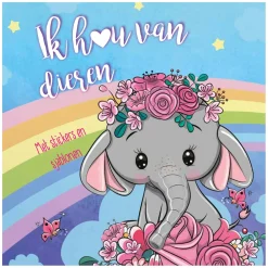 Mondikaarten Sticker- en Sjablonenboek Ik hou van Dieren