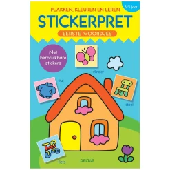 Stickerpret Eerste Woordjes Plakken, Kleuren en Leren (3-5j)-Deltas Best