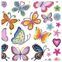 Stickers Bloemen en Vlinders, 1 Vel><noscript><img width=