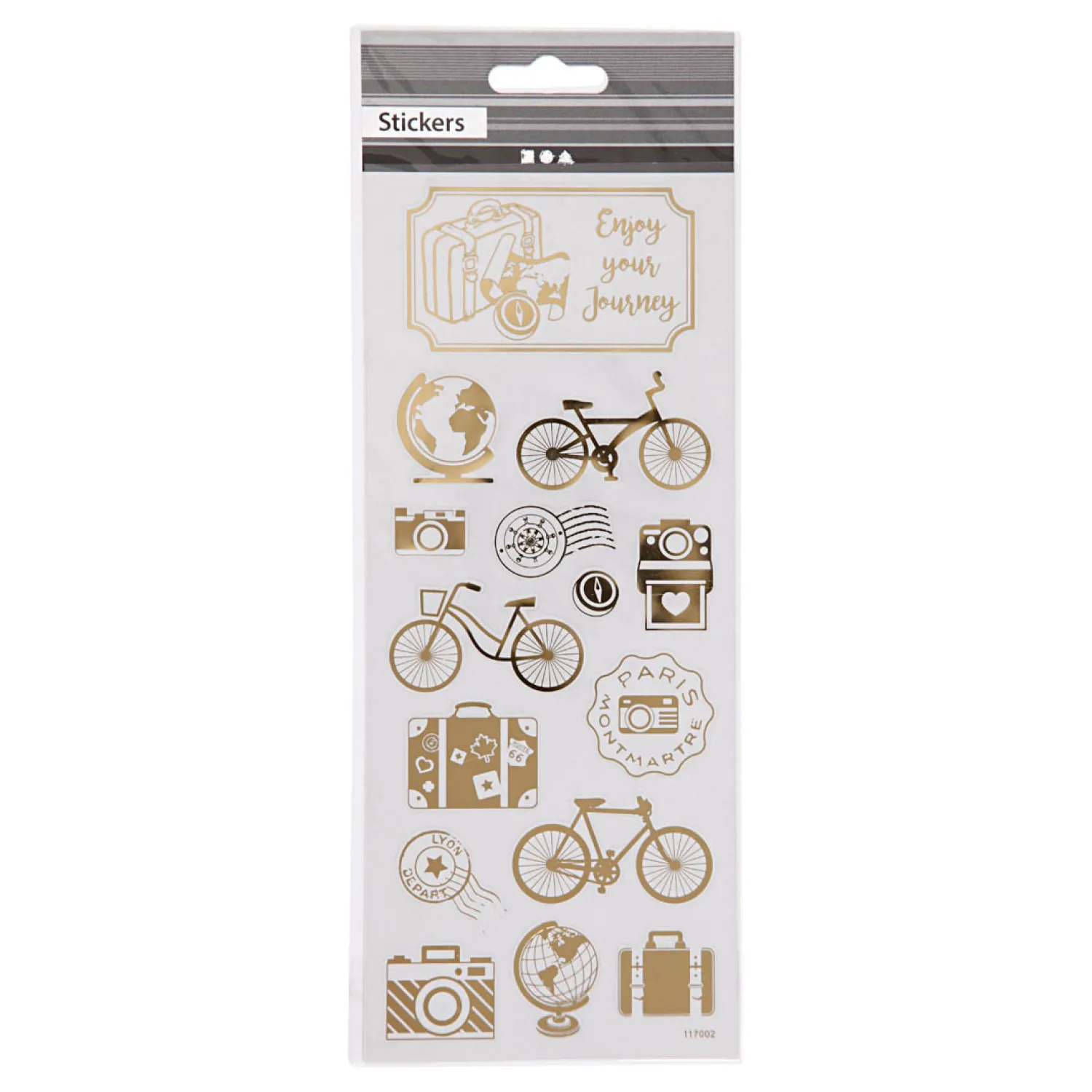 Creativ Company Stickers Goud Om de Wereld, 1 Vel Clearance