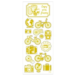 Creativ Company Stickers Goud Om de Wereld, 1 Vel Clearance