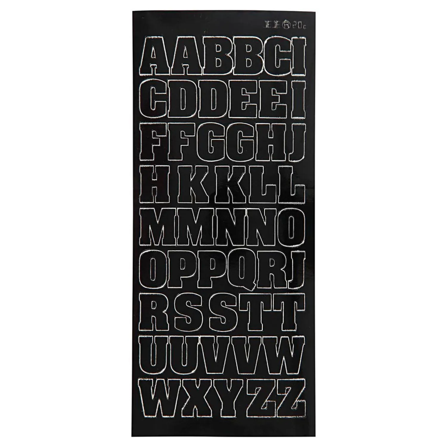 Creativ Company Stickers Grote Hoofdletters Zwart, 1 Vel Clearance