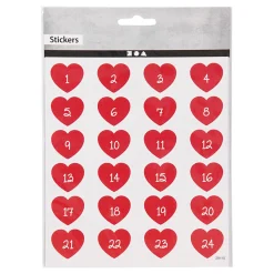 Stickers Hart met Cijfer, 1 Vel>Creativ Company Discount