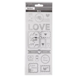 Stickers Zilver Love, 1 Vel>Creativ Company New
