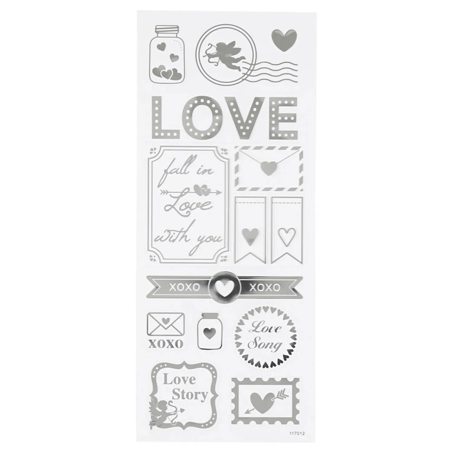 Stickers Zilver Love, 1 Vel>Creativ Company New
