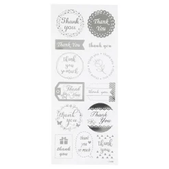 Stickers Zilver Thank You, 1 Vel-Creativ Company Clearance