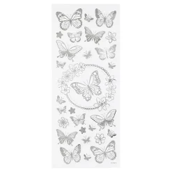 Stickers Zilver Vlinders, 1 Vel-Creativ Company Outlet