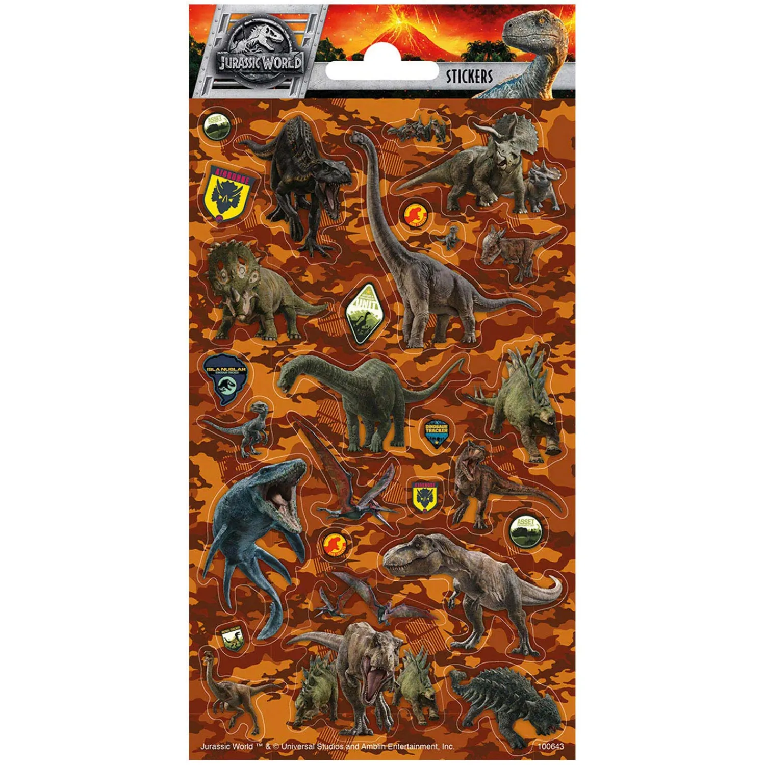 Totum Stickervel Jurassic World New