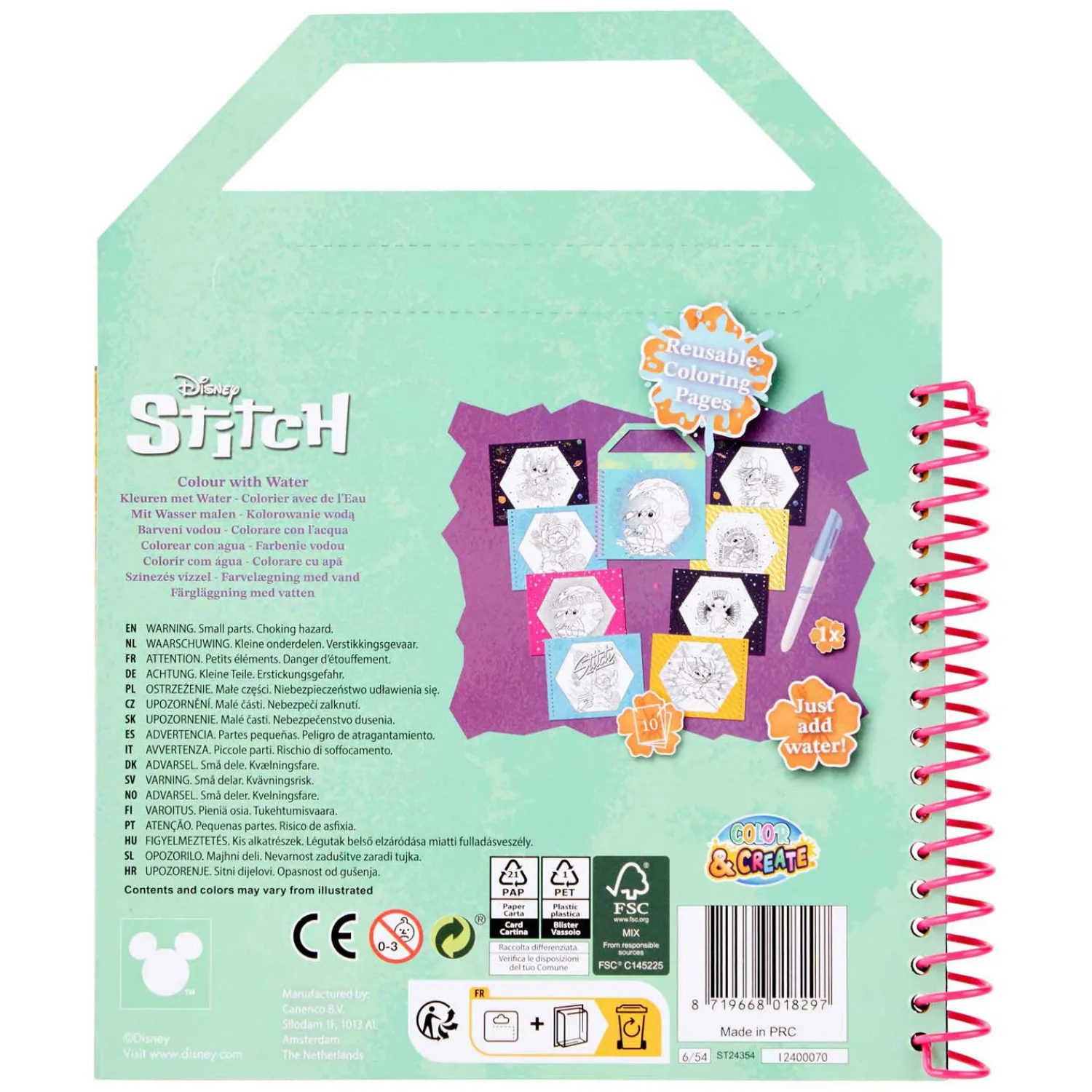 Stitch Waterkleurboekje - incl Waterpen>Canenco Outlet