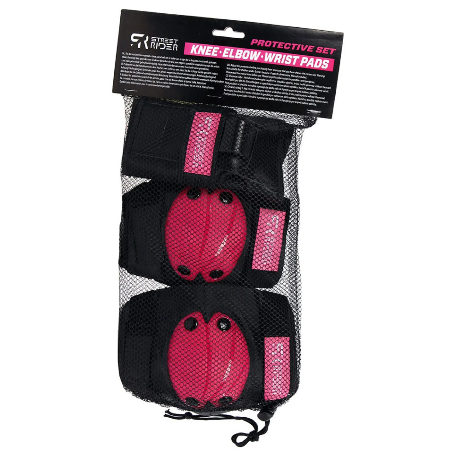 Street Rider Beschermset M - Roze, 6dlg. Hot
