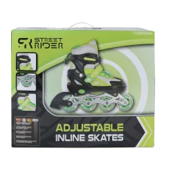 Inline Skeelers Groen/Zwart Verstelbaar, Maat 33-36>Street Rider Outlet