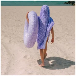 Swim Essentials - Lila Leopard Strandlaken/poncho, 65x65cm New