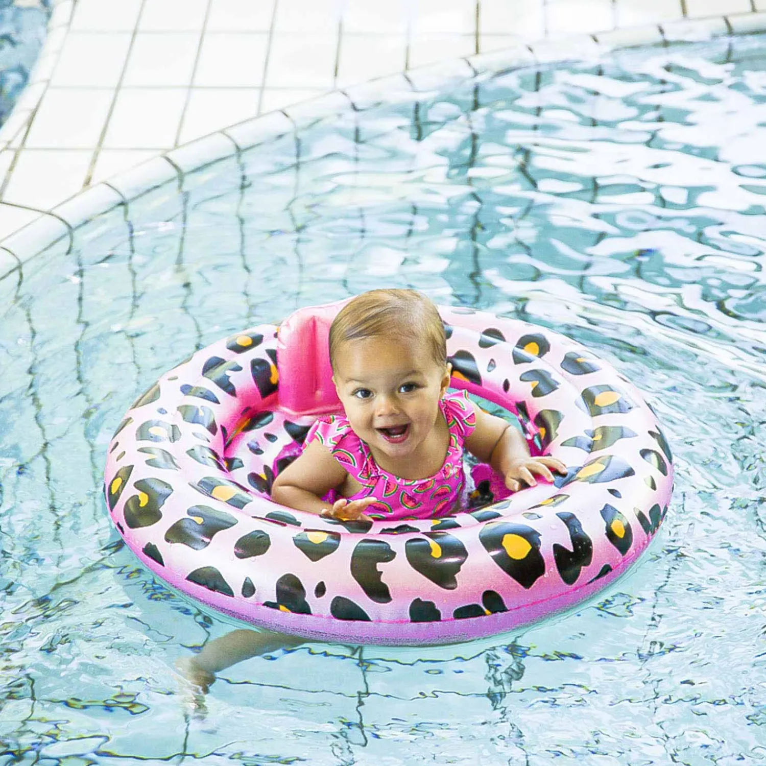 Baby Zwemzitje Roze Luipaard, 0-1 jaar>Swim Essentials Online