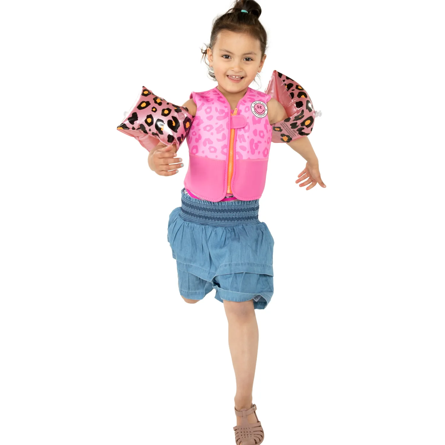 Swim Essentials Zwembandjes Panterprint Rose Goud, 2-6 jaar Clearance