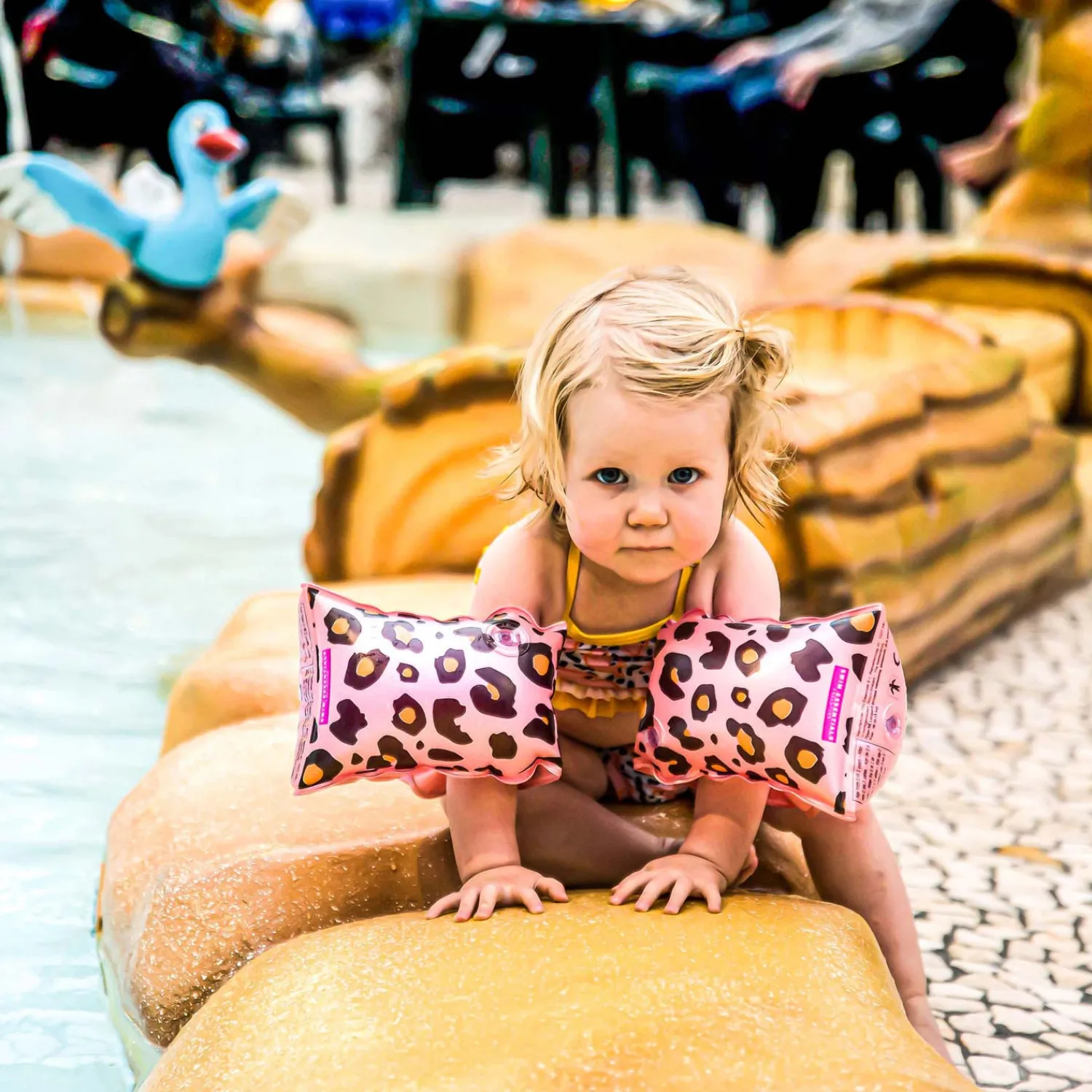 Swim Essentials Zwembandjes Panterprint Rose Goud, 2-6 jaar Clearance