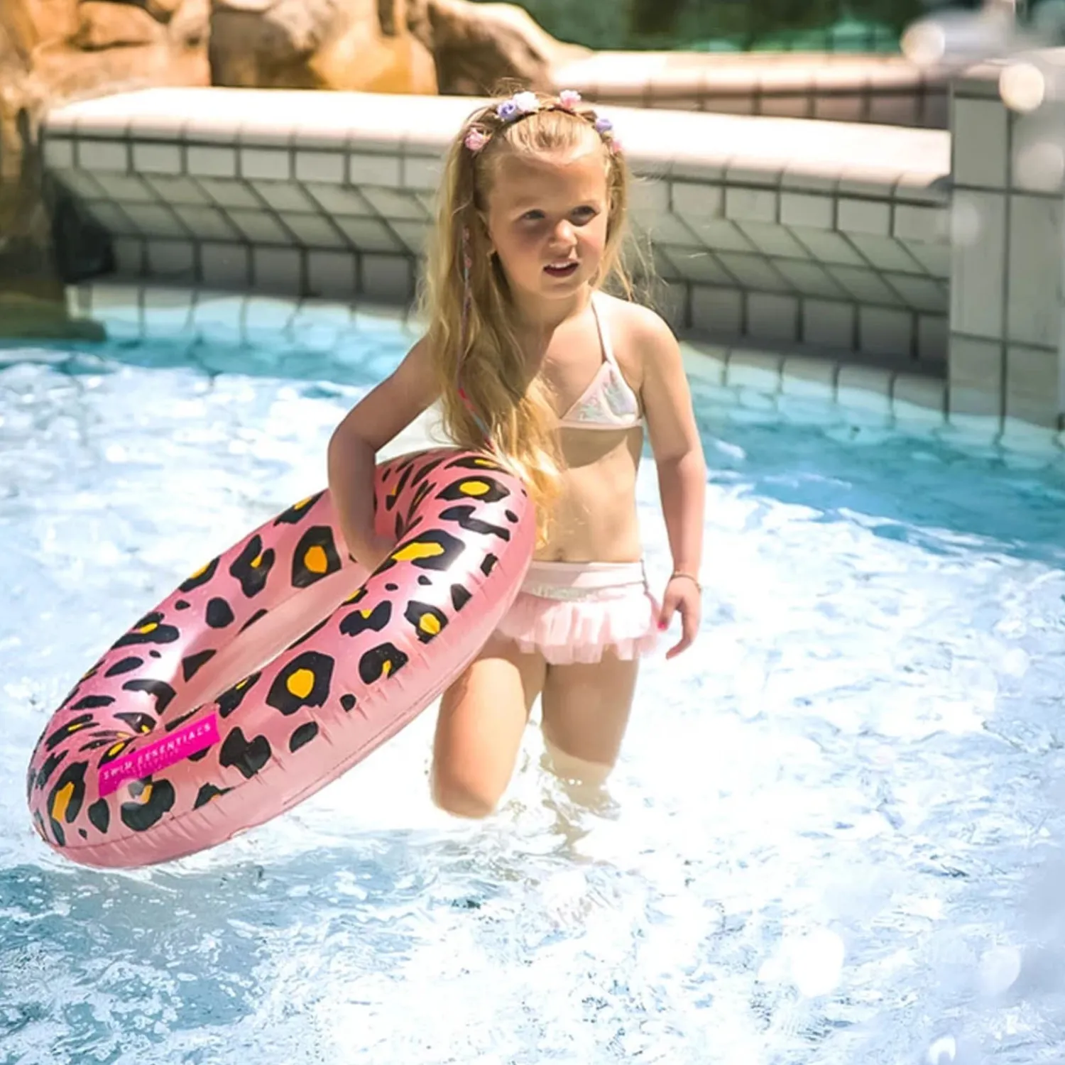 Zwemring Panterprint Rose Goud, 70cm-Swim Essentials Outlet