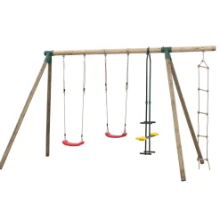 Houten Schommel met Klimladder en Duozit - Danielle-SwingKing Outlet
