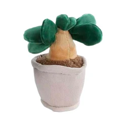 Take Me Home Knuffel Plant Pluche - Lichtgrijze Pot Donkergroen Blad- New
