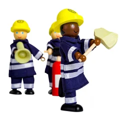 Houten Poppenhuis Poppen Brandweermannen, 4st.-Tidlo New
