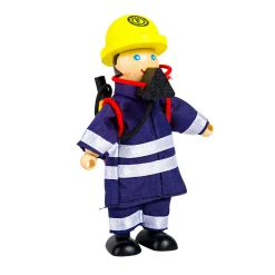 Houten Poppenhuis Poppen Brandweermannen, 4st.-Tidlo New