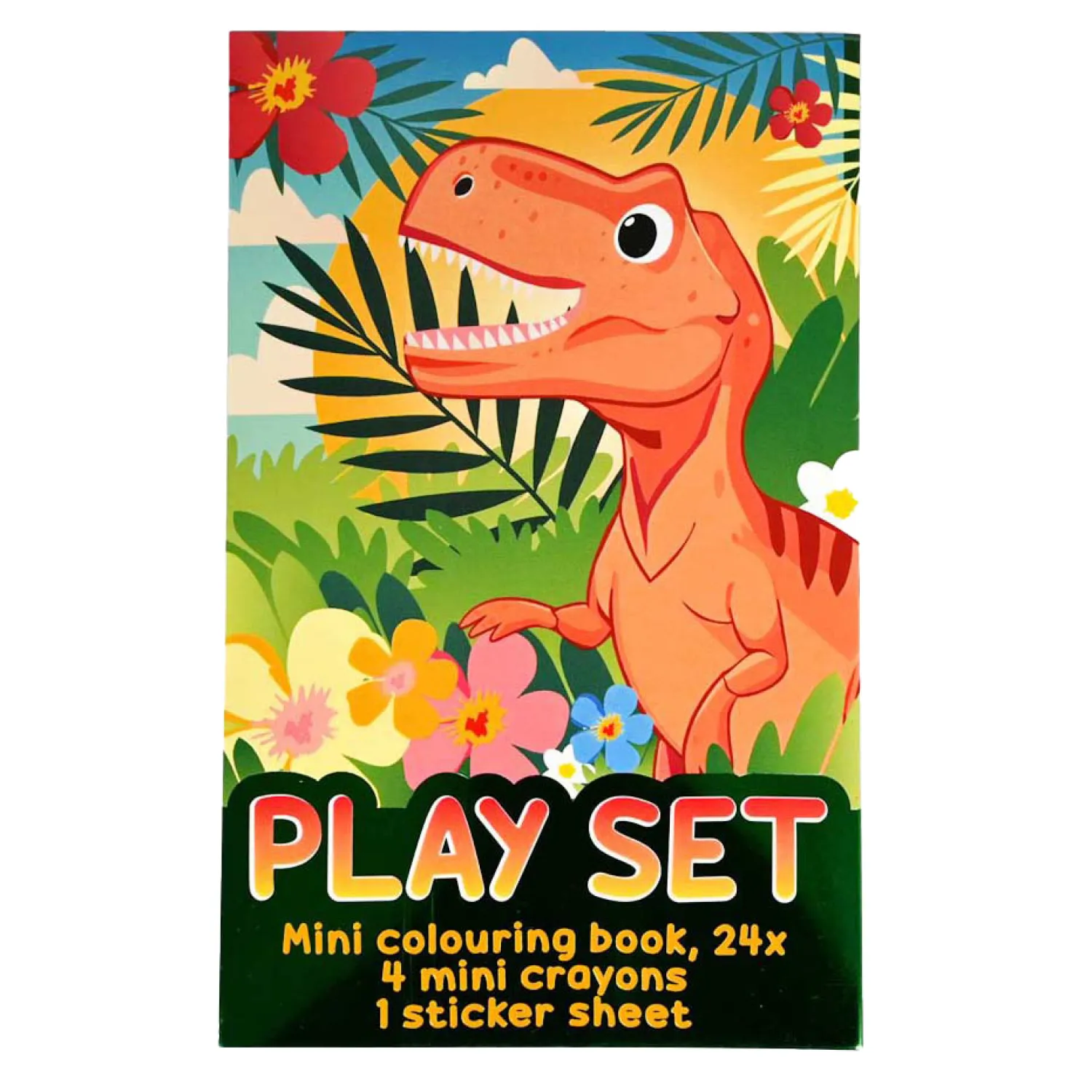 Traktatiesetje - Kleurboekje, Waskrijtjes en Stickervel - Dino>Wins Holland Hot