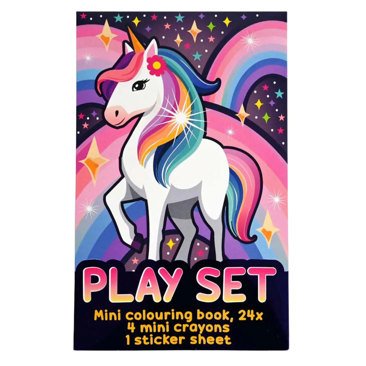 Wins Holland Traktatiesetje - Kleurboekje, Waskrijtjes en Stickervel - Eenhoorn Discount