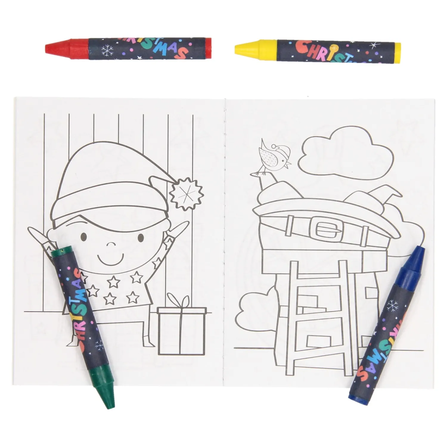 Wins Holland Traktatiesetje: Kleurboekje, Waskrijtjes & Stickervel - Kerst Discount