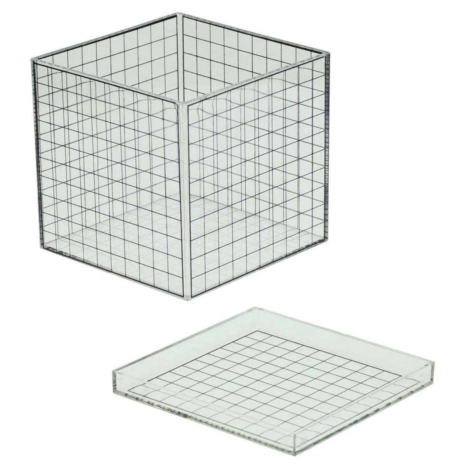 Transparante 3D Rasterkubus - 10x10x10 cm- Clearance