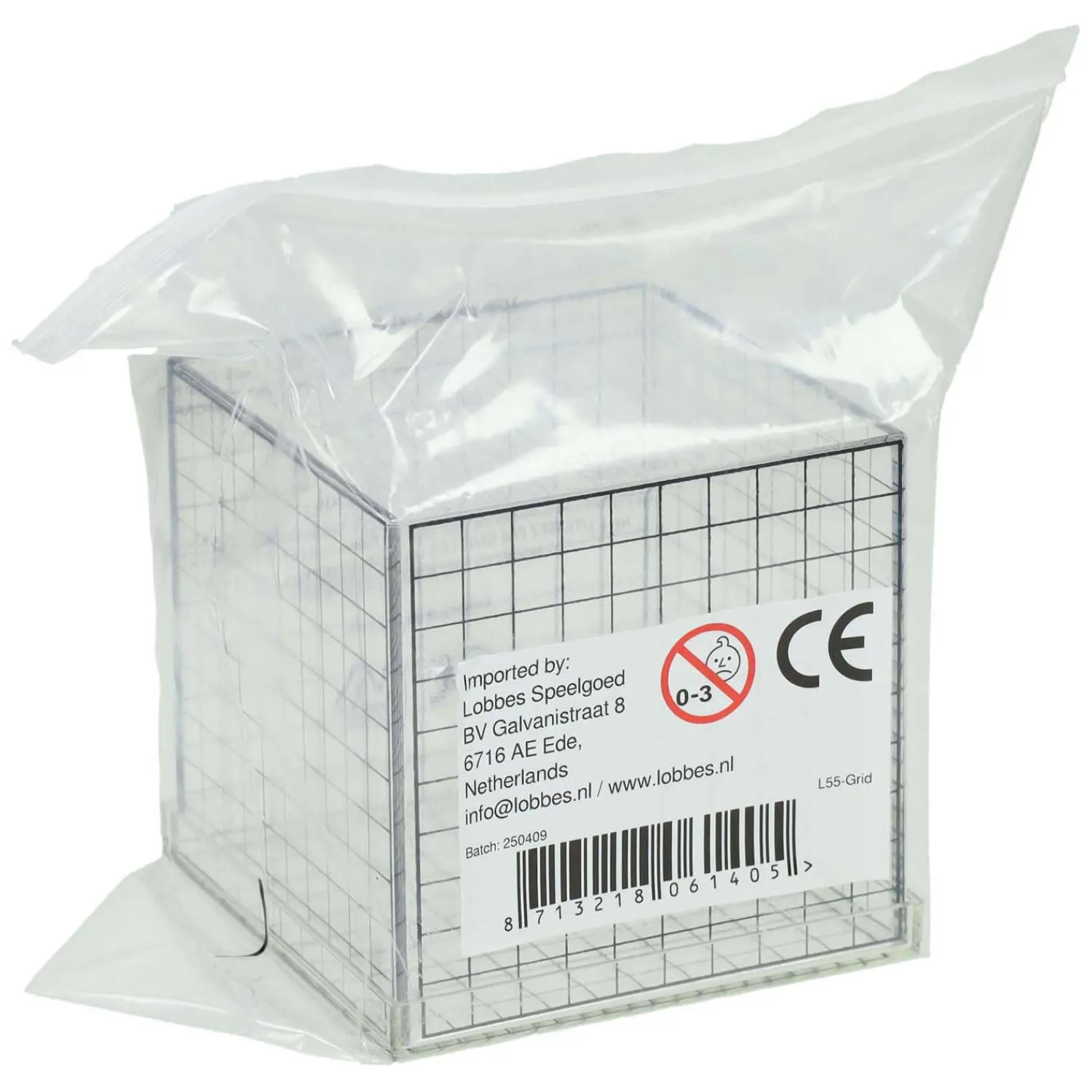 Transparante 3D Rasterkubus - 10x10x10 cm- Clearance